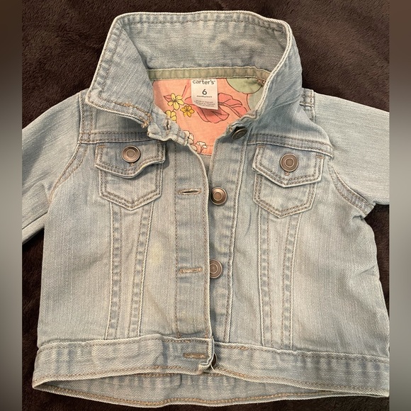Carter’s Infant Light Wash Denim Jacket-Excellent Condition-Size 6 months - Picture 7 of 9